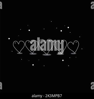 Semplice illustrazione vettoriale per il disegno della vacanza di tutti gli amanti, San Valentino, febbraio 14th. Grande cuore che lancetta amore isolato su un backgro bianco Foto Stock