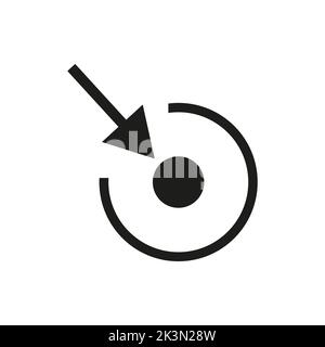 Aggiorna icona vettore. Aggiornare il simbolo di rotazione della freccia. Segnale del ciclo di ricarica. Logo con rotazione a freccia. Immagine di silhouette piatta. eps 10 Illustrazione Vettoriale