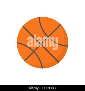 Palla da basket. Vettore isolato su sfondo bianco. Illustrazione Vettoriale