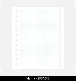 Carta da lettere quadrata e pulita. Foglio vuoto. Vettore isolato su bianco. Illustrazione Vettoriale