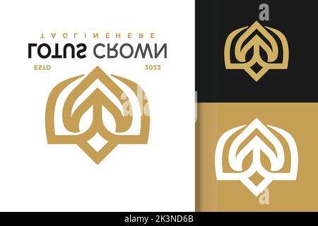 Illustrazione del logo Lotus Crown Illustrazione Vettoriale