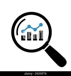 Icona analisi aziendale. Icona di ricerca di marketing Illustrazione Vettoriale
