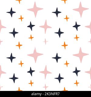 Carino stile scandinavo stelle senza cuciture motivo. Illustrazione Vettoriale