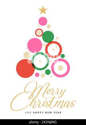 Buon natale e felice anno nuovo. Invenzione di festa Illustrazione Vettoriale