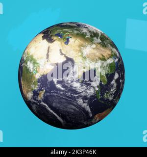 Globe Earth 3D Illustrazione immagine stock Mappa della Terra Vista satellitare Foto Stock