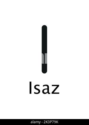 Isaz Runes. Collezione completa di alfabeto di Rune, futhark. Scrivere antichi tedeschi. Simboli mistici vettoriali. Esoterica, occulta, magica illustrazione per Illustrazione Vettoriale