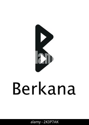 Berkana Runes. Collezione completa di alfabeto di Rune, futhark. Scrivere antichi tedeschi. Simboli mistici vettoriali. Illustrazione esoterica, occulta, magica Illustrazione Vettoriale