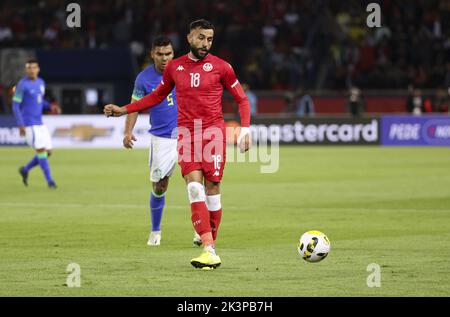 Parigi, Francia - 27 settembre 2022, Ghailene Chaalali di Tunisia durante il gioco internazionale amichevole, partita di calcio tra Brasile e Tunisia il 27 settembre 2022 allo stadio Parc des Princes di Parigi, Francia - Foto: Jean Catuffe/DPPI/LiveMedia Foto Stock