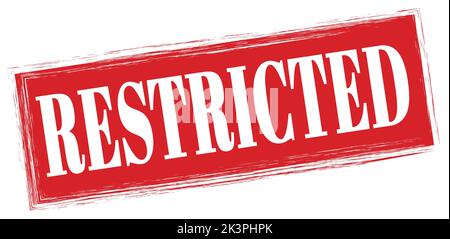 Testo LIMITATO scritto sul segno rosso del timbro rettangolare. Foto Stock