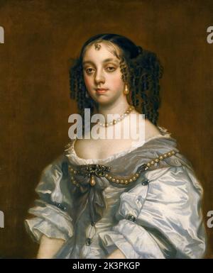 Caterina di Braganza (1638-1705) Regina Consorte d'Inghilterra, Scozia e Irlanda (1662-1685) durante il suo matrimonio con re Carlo II, ritratto dipinto in olio da Studio di Sir Peter Lely, dopo il 1665 Foto Stock