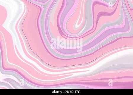 Composizione astratta rosa pastello. Linee colorate in movimento, carta da parati moderna e alla moda. Forma creativa. Design fluido ART. Flusso delle onde, sfondo grafico, sw Foto Stock