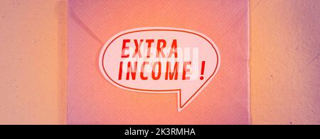 Primo piano immagine concettuale di un'idea di business che mostra una parola extra Foto Stock