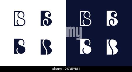 Una lettera BS moderna e unica per il logo Illustrazione Vettoriale