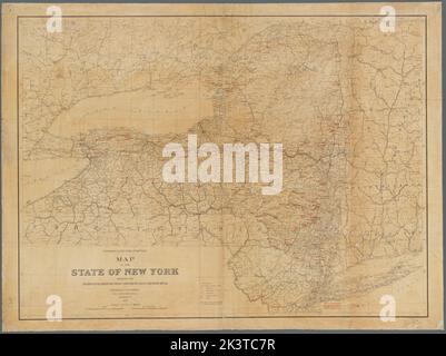 Mappa dello Stato di New York che mostra la posizione delle cave di pietra utilizzate per la costruzione e la cartografia del metallo stradale. Mappe, mappe geologiche. 1897. Lionel Pincus e la Principessa Firyal Map Division. Cave e cave , New York (Stato), Rocks , New York (Stato), materiali stradali , New York (stato), New York (stato) Foto Stock