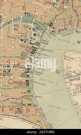 Una mappa degli insediamenti stranieri a Shanghai Cartographic. Mappe. 1912. Lionel Pincus e la Principessa Firyal Map Division. Cina, Shanghai (Cina) Foto Stock