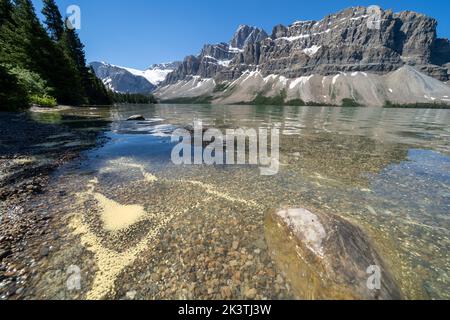 Bow Lake nel Parco Nazionale di Banff in Canada Foto Stock