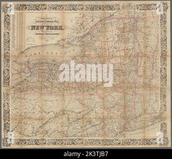 Colton's Railroad & Township map dello stato di New York: Con parti degli stati adiacenti & Canada Cartographic. Mappe. 1862. Lionel Pincus e la Principessa Firyal Map Division. Ferrovie , New York (Stato), Ferrovie, New York (Stato), New York (Stato) , popolazione , Statistiche Foto Stock