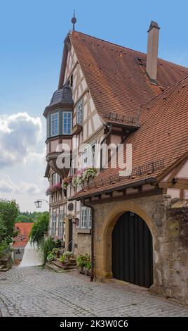 Casa Mayor Elsaesser a Bad Wimpfen, una storica città termale nel quartiere di Heilbronn nella regione Baden-Wuerttemberg della Germania meridionale Foto Stock