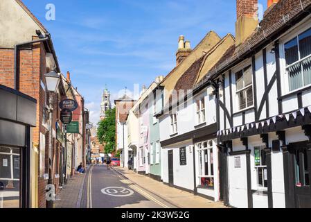 Centro di Colchester Essex Negozi e cafe' in Trinity Street Centro di Colchester Colchester Essex Inghilterra Regno Unito GB Europa Foto Stock