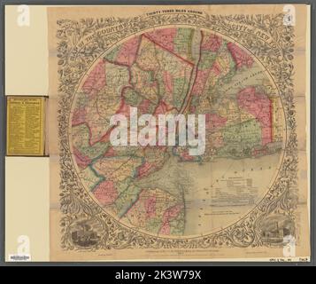 Mappa del paese trentacinque miglia intorno alla città di New York. Cartografica. Mappe. 1867. Lionel Pincus e la Principessa Firyal Map Division Foto Stock