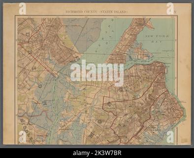 Double Page Plate No. 5: Richmond County (Staten Island) Cartographic. Atlanti, Mappe, Mappe, Mappe topografiche. 1891. Lionel Pincus e la Principessa Firyal Map Division. New York (N.Y.), area metropolitana di New York Foto Stock