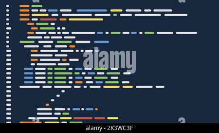 linee di codice software in un design semplice e colorato Illustrazione Vettoriale