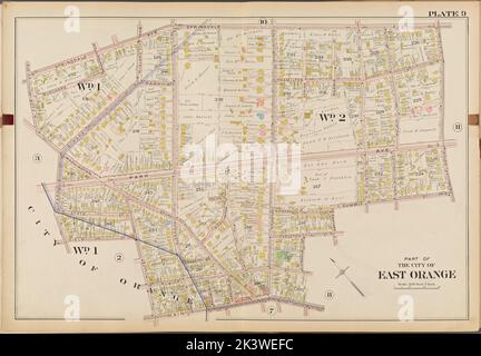Parte della città di East Orange. 9 Mappa delimitata da Springdale Ave., Arlington Ave., Main St., Park St., N. Park St. Cartographic. Atlanti, carte, carte catastali. 1904. Lionel Pincus e la Principessa Firyal Map Division. Contea di Essex (N.J.), Real Property , New Jersey , Contea di Essex (N.J.) Foto Stock