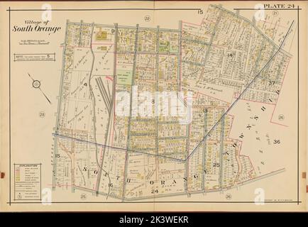 Orange County, Double Page Plate No. 24 Mappa delimitata da 3rd St., Irvington Ave., Parker Ave., Walton Ave. 1911. Cartografica. Atlanti, Mappe. Lionel Pincus e la Principessa Firyal Map Division. Orange (N.J.), East Orange (N.J.), West Orange (N.J.), South Orange (N.J.) Foto Stock
