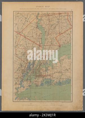 Targa N° 1: Indice cartografico. Atlanti, Mappe, Mappe, Mappe topografiche. 1891. Lionel Pincus e la Principessa Firyal Map Division. New York (N.Y.), area metropolitana di New York Foto Stock