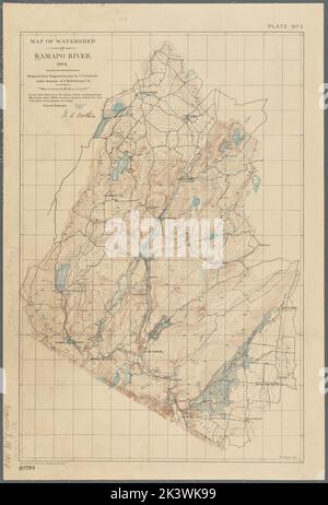 Mappa dello spartiacque del fiume Ramapo cartografico. Mappe. 1894 - 1894. Lionel Pincus e la Principessa Firyal Map Division. Reservoir , New York (stato) , Rockland County, Water-supply , New York (stato) , New York, Rivers , New York (stato) , Rockland County, Ramapo River Watershed (N.Y. e N.J.), Ramapo River (N.Y. e N.J.) Foto Stock