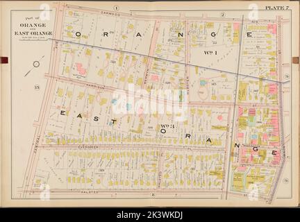 Parte di Orange e di Orange Est. 7 Mappa delimitata da Oakwood Ave., Main St., Halsted St., Central Ave. Cartographic. Atlanti, carte, carte catastali. 1904. Lionel Pincus e la Principessa Firyal Map Division. Contea di Essex (N.J.), Real Property , New Jersey , Contea di Essex (N.J.) Foto Stock