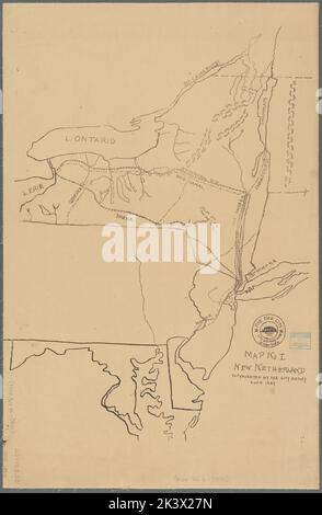 N. mappa I, New Netherland New Netherland Mappa di New Netherland Cartographic. Mappe. 1897. Lionel Pincus e la Principessa Firyal Map Division. Railroads , New York (state), Railroads , New York (state) , New York Region, New Netherland, New York Region Foto Stock