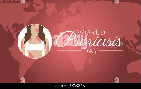 Red World psoriasis Day sfondo Illustrazione Illustrazione Vettoriale