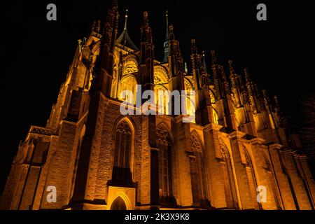Kutna Hora, Repubblica Ceca, UNESCO, di notte. Foto Stock