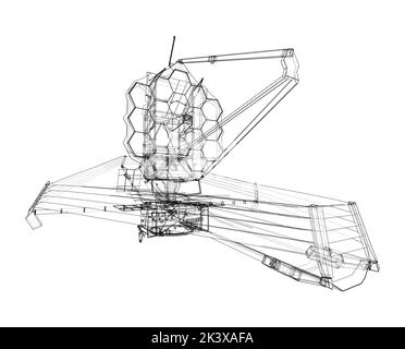 James Webb Space Telescope. Vettore Illustrazione Vettoriale