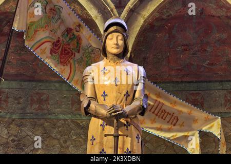 Cappella dedicata a Giovanna d'Arco (1412-1431) alla Cattedrale di Reims a Reims (Marne), Francia Foto Stock