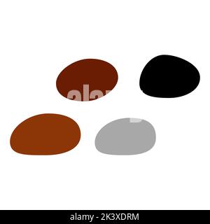 illustrazione vettoriale di pietre incastonate in stile infantile piano cartoon su sfondo bianco web, disegno di carte, adesivi Illustrazione Vettoriale