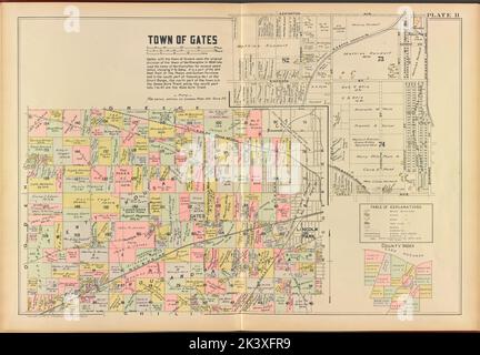 Monroe County, Double Page Plate No. 11 Mappa della città di Gates Cartographic. Atlanti, Mappe. 1902. Lionel Pincus e la Principessa Firyal Map Division. Monroe County (N.Y.), Real Property , New York (state) , Monroe County Foto Stock