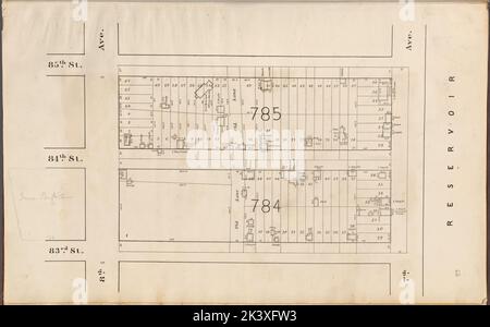 Central Park Planning Map: Delimitata da 85th Street, 7th Avenue, 83rd Street e 8th Avenue Cartographic. Mappe. 1853. Lionel Pincus e la Principessa Firyal Map Division. New York (N.Y.), Central Park (New York, N.Y.), City Planning Foto Stock