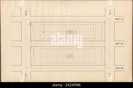 Central Park Planning Map: Delimitata da 100th Street, 6th Avenue, 98th Street e 7th Avenue Cartographic. Mappe. 1853. Lionel Pincus e la Principessa Firyal Map Division. New York (N.Y.), Central Park (New York, N.Y.), City Planning Foto Stock