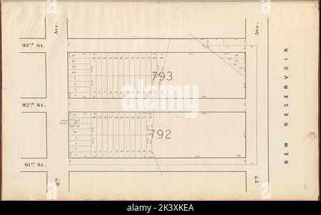 Central Park Planning Map: Delimitata da 93rd Street, 7th Avenue, 91st Street e 8th Avenue Cartographic. Mappe. 1853. Lionel Pincus e la Principessa Firyal Map Division. New York (N.Y.), Central Park (New York, N.Y.), City Planning Foto Stock
