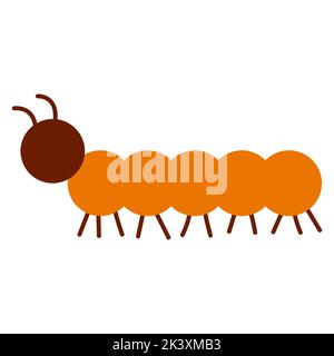 Illustrazione vettoriale di carino carattere insetto in cartone animato colorato piatto stile infantile isolato su sfondo bianco per il web, il disegno di scheda, adesivi, bambino Illustrazione Vettoriale