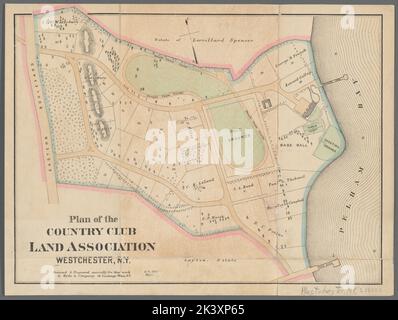 Piano della Country Club Land Association, Westchester, N.Y. Cartographic. Mappe, mappe catastali. 1889. Lionel Pincus e la Principessa Firyal Map Division. Real Property , New York (state) , Westchester, proprietari terrieri , New York (state) , Westchester, Country Clubs , New York (state) , Pelham, Westchester (N.Y.), Pelham Manor (N.Y.), Bronx (New York, N.Y.) Foto Stock