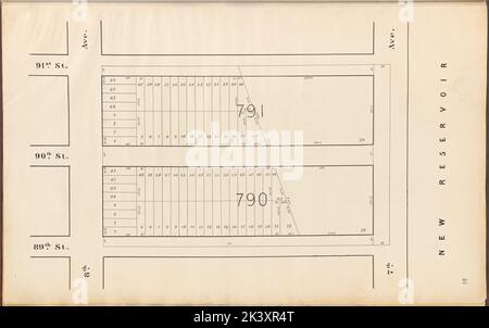 Central Park Planning Map: Delimitata da 91st Street, 7th Avenue, 89th Street e 8th Avenue Cartographic. Mappe. 1853. Lionel Pincus e la Principessa Firyal Map Division. New York (N.Y.), Central Park (New York, N.Y.), City Planning Foto Stock