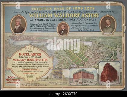 Trustees Vendita di 1669 lotti da vendere per ordine della Farmers Loan & Trust Co. Come Trustees under Trust creato da William Waldorf Astor a Absolute and Peremptory Auction sale text. Mappe, opuscoli. 1922-06-14. Lionel Pincus e la Principessa Firyal Map Division. Aste di proprietà reale, New York (stato), New York Foto Stock