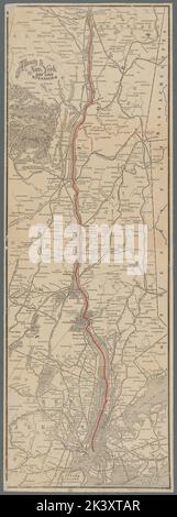 Percorso dei piroscottatori della linea diurna di Albany & New York Mappa del fiume Hudson da New York ad Albany che mostra il percorso dei piroscottatori della linea diurna di Albany e New York Cartographic. Mappe. 1880. Lionel Pincus e la Principessa Firyal Map Division. Hudson River Day Line, Steamboat Lines, Hudson River (N.Y. e N.J.), River Steamers, Hudson River (N.Y. e N.J.), Hudson River (N.Y. e N.J.), Hudson River Valley (N.Y. e N.J.) Foto Stock