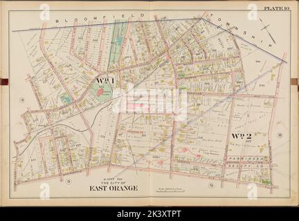 Parte della città di East Orange. 10 Mappa delimitata da Arlington Ave., Springdale Ave., N. Park St., Lake St., N. Brighton Ave. Cartografica. Atlanti, carte, carte catastali. 1904. Lionel Pincus e la Principessa Firyal Map Division. Contea di Essex (N.J.), Real Property , New Jersey , Contea di Essex (N.J.) Foto Stock