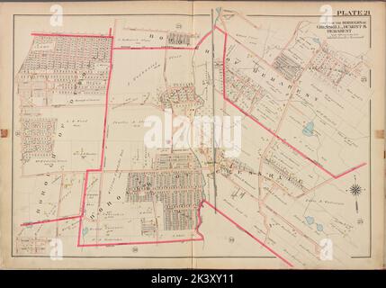 Bergen County, V. 1, Double Page Plate No. 21 Mappa delimitata da Lenox Ave., Maclay St., Phelps Ave., 3rd St., Howard St. Cartographic. Atlanti, Mappe. 1912 - 1913. Lionel Pincus e la Principessa Firyal Map Division. Contea di Bergen (N.J.) Foto Stock