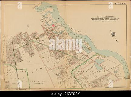 Bergen County, V. 2, Double Page Plate No. 15 Mappa delimitata da Hackensack River, Lodi Ave., Williams Ave., Terrace Ave. Cartografica. Atlanti, Mappe. 1912 - 1913. Lionel Pincus e la Principessa Firyal Map Division. Contea di Bergen (N.J.) Foto Stock