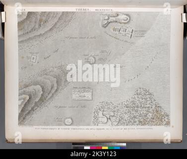 Thèbes. Memnonium Ramesseum. Plan topographique du tombeau d'Osymandyas User-Maat-Re, des deux coloses de la plaine et des ruines ambientantes. Cartografica. Mappe, mappe topografiche. 1812. Divisione Rare Book. Egitto, Ramesseum (Tebe, Egitto), Egitto *, Tebe (Egitto : città) Foto Stock